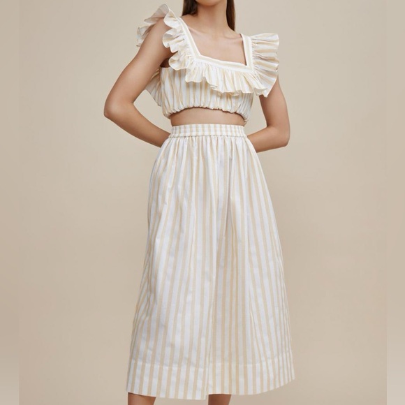 Acler Maxwell stripe top and skirt set. Size 4 - Picture 1 of 14